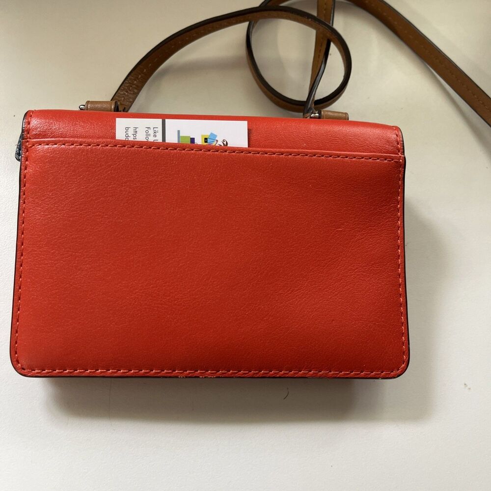 COACH Park  Colorblock Leather Dylan Wallet F49554 Navy/Red - Picture 5 of 11